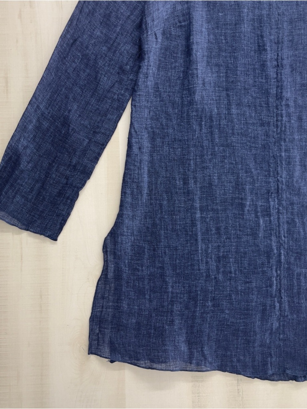 nwot NUTHATCH navy lagenlook arsty linen tunic top blouse blue S - Picture 5 of 7